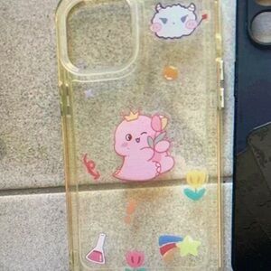 Case-Mate Clear Phone Case with Pink and Yellow Accents